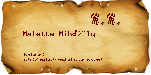 Maletta Mihály névjegykártya